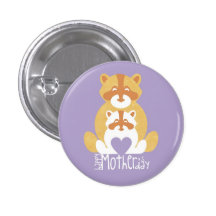 Orange bear mum button