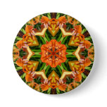 Orange beauty collage mandala - Button