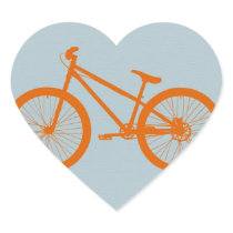 Orange Bike Heart Sticker