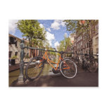 Orange bike in Amsterdam Netherlands postcards