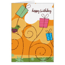 Orange Birthday Card