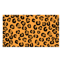 Orange, Black and Brown Leopard Print Pattern. Business Card Templates