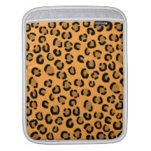Orange, Black and Brown Leopard Print Pattern. Sleeves For iPads