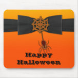 Orange & Black Bling Spider Web Mouse Pads