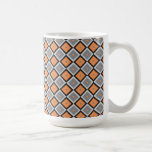 Orange, Black & Gray Modern Geometric Pattern Mug