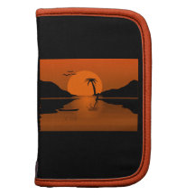 Orange/Black Sunset Water Scene Rickshaw Folio Folio Planners