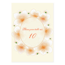 Orange Blossom Flowers Romantic Guest Place Card Business Cards