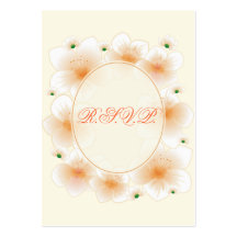 Orange Blossom Flowers Romantic RSVP Minicard Business Cards