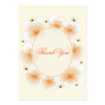 Orange Blossom Flowers Romantic Thank You Minicard Business Card Templates