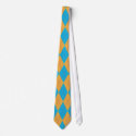 Orange Blue Argyle Tie
