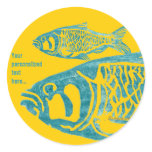 Orange Blue Fishes Personalised Stickers