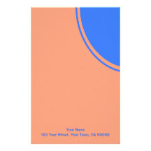 Orange bright blue mod design personalized stationery