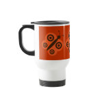 Orange & brown retro butterflies travel mug