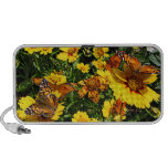 Orange Butterflies on Yellow Coreopsis Portable Speaker