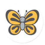 Orange Butterfly Cartoon stickers