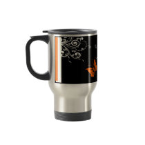 Orange Butterly Swirls Mother's Day travel mug