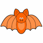 Orange Cartoon Bat Halloween Ornament photo sculptures