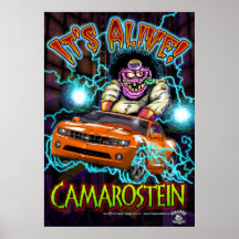 Orange Chevy Camaro RS Poster
