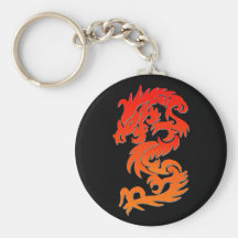 Orange Chinese Dragon Key Chain