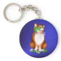 Orange Christmas Kitten Keychain