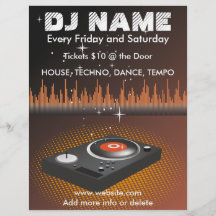 Orange City and Turntable Music Flyer