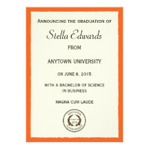 Orange Classic Graduation Announcement