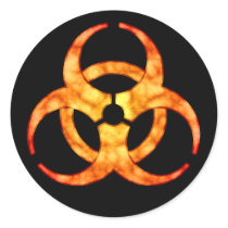Orange Cloud Biohazard Symbol Sticker