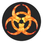 Orange Cloud Biohazard Symbol Sticker