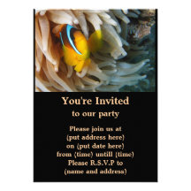 Orange Clown Fish Personalised Invites
