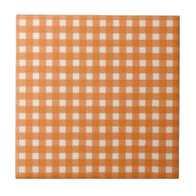 orange color country plaids ceramic tile