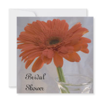 Orange Daisy Bridal Shower Invitations