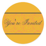 Orange Damask Envelope Seal