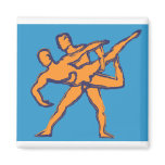 Orange Dancers Carry Refrigerator Magnets