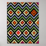 Orange Diamonds Abstract Art Posters