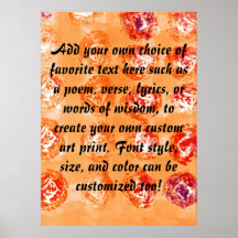 Orange Dots Watercolor Painting Poster