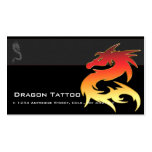 Orange Dragon Asian Tattoo Unique Business Cards