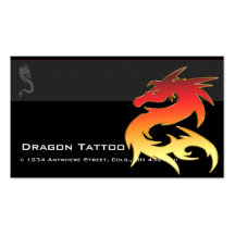 Orange Dragon Asian Tattoo Unique Business Cards