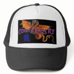 Orange Dragon & Blue Kanji Letter Baseball Hat