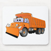 Orange Dump Truck Cartoon Mouse Pad