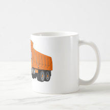 Orange Dump Truck Cartoon Mugs