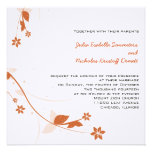 ORANGE ELEGANT LINEN WEDDING Invitation