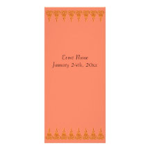 Orange event program template - Customized Custom Rack Cards