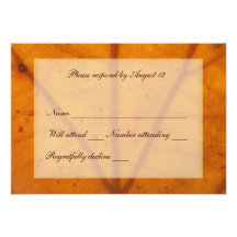 Orange Fall Leaf rsvp with envelope Announcement