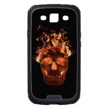 Orange Flame Skull Galaxy S 3 iPhone Case Samsung Galaxy S3 Case