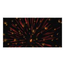 Orange Flash and Twinkle Custom Photo Card