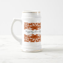 Orange Floral Wedding Mug