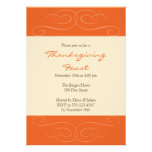 Orange florish fall custom Thanksgiving invitation