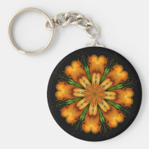 ORANGE FLOWER by SHARON SHARPE Key Chains