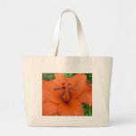 Orange Flower Close Up Canvas Bags