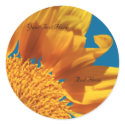 Orange Flower Fall Gerbera Custom Envelope Seals stickers